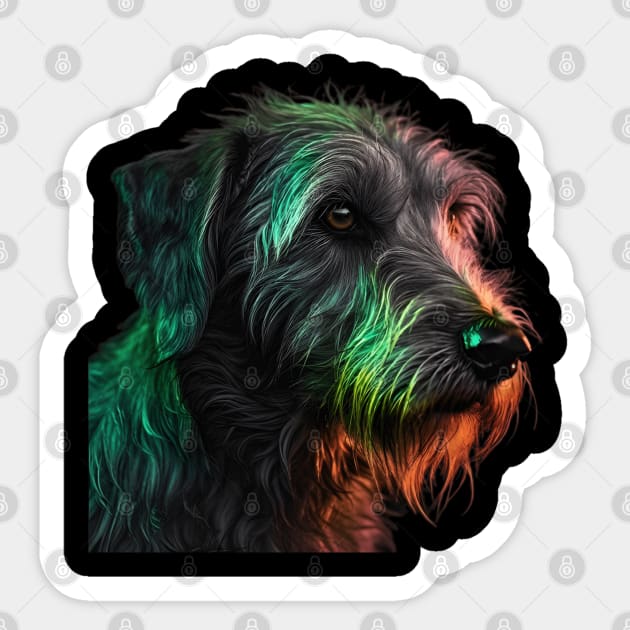 Neon Irish Wolfhound Dog Sticker by Sygluv